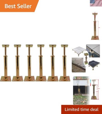 6 Pack Adjustable Floor Jacks - 11''-16'' Height, 6 Ton Capacity, Galvanized Steel