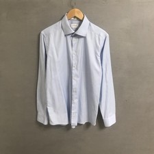 Men Eton shirt blue cotton 40/L/48