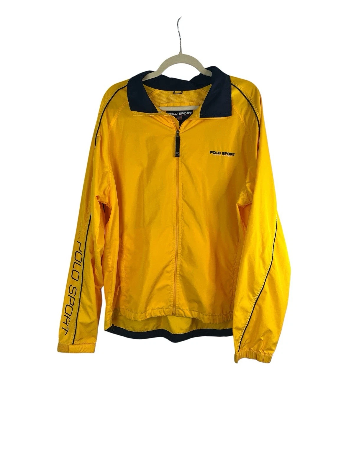 Vintage Polo Sport Ralph Lauren Yellow Windbreaker Jacket XL USA Spell Out 90s
Opens in a new window