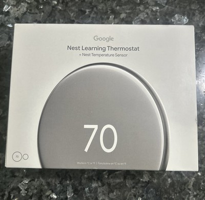 Google Nest Learning Thermostat 4th gen w/ Temperature Sensor - Polished Silver