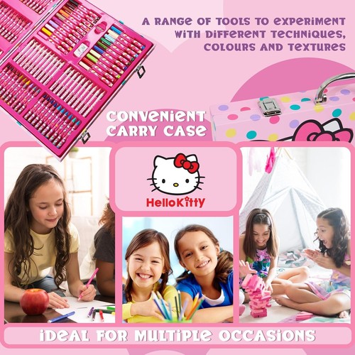 Hello Kitty Kinder Malset Koffer, Bastel Sachen, Sanrio Sticker, Wachsmalstifte - Bild 5 von 6