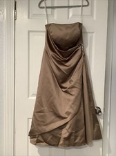 David’s Bridal Ball Gown/Prom Dress Size 14 Neutral Brown Strapless A-line