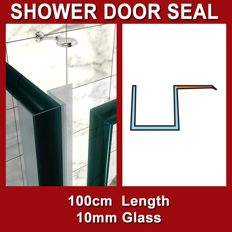 SHOWER SCREEN DOOR PLASTIC STOP WATER SEAL STRIP 10MM GLASS 90SHAPE eBay