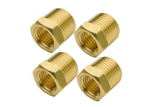 1/2" X 3/8" NPT Heavy Duty Brass HEX Reducer Bushing Air Suspension Bags - 4PK