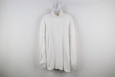 Vintage 90s Streetwear Mens XLT Blank Long Sleeve Turtleneck T-Shirt White USA