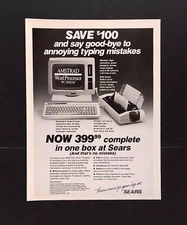 1987 Sears Amstrad Home Computer Vintage Print Ad Word Processor Dot Matrix