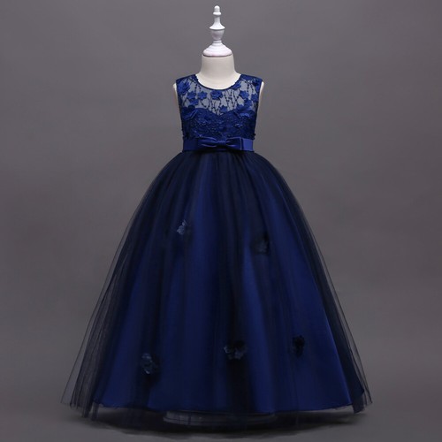 Kids Flower Girls Princess Bridesmaid Party Dress Tulle Wedding Brithday Gown - Picture 11 of 29