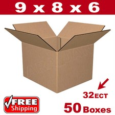 50 - 9x8x6 Cardboard Boxes Mailing Packing Shipping Box 32ECT Corrugated Carton