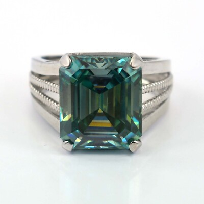 #ad HUGE amp; RARE 40.00 Ct Blue Diamond Men#x27;s Ring 925 Silver Great luster $493.20