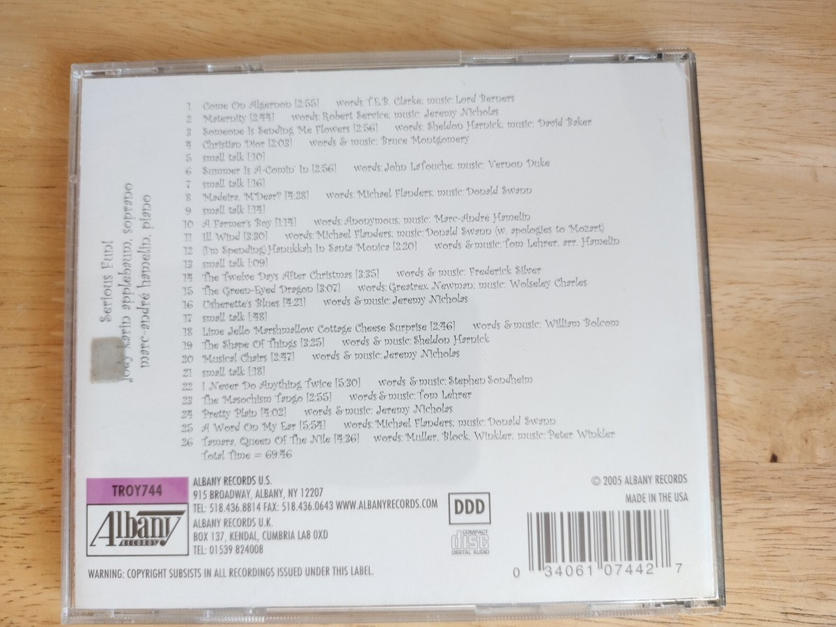 【中古】 Serious Fun !: Applebaum S Hamelin P Marc-Andre Hamelin & Jody Karin Applebaum Music CD - Serious