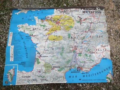  carte scolaire ecole murale La FRANCE en mutation et ses paysages HATIER  - Photo 1/4