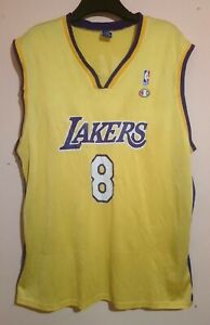 LA LAKERS KOBE BRYANT YELLOW BASKETBALL JERSEY VEST CHAMPION XXXL 3XL 56
