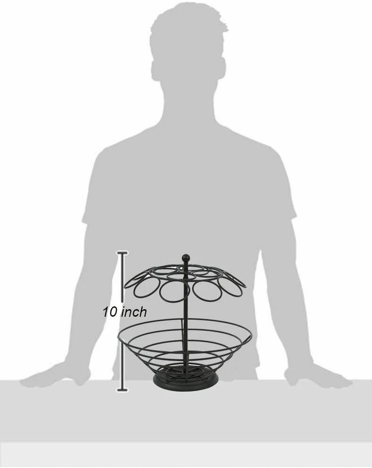 Cesta de almacenamiento de acero giratoria 360 ̊ taza de café carrusel talla única negra Foto 3 de 3