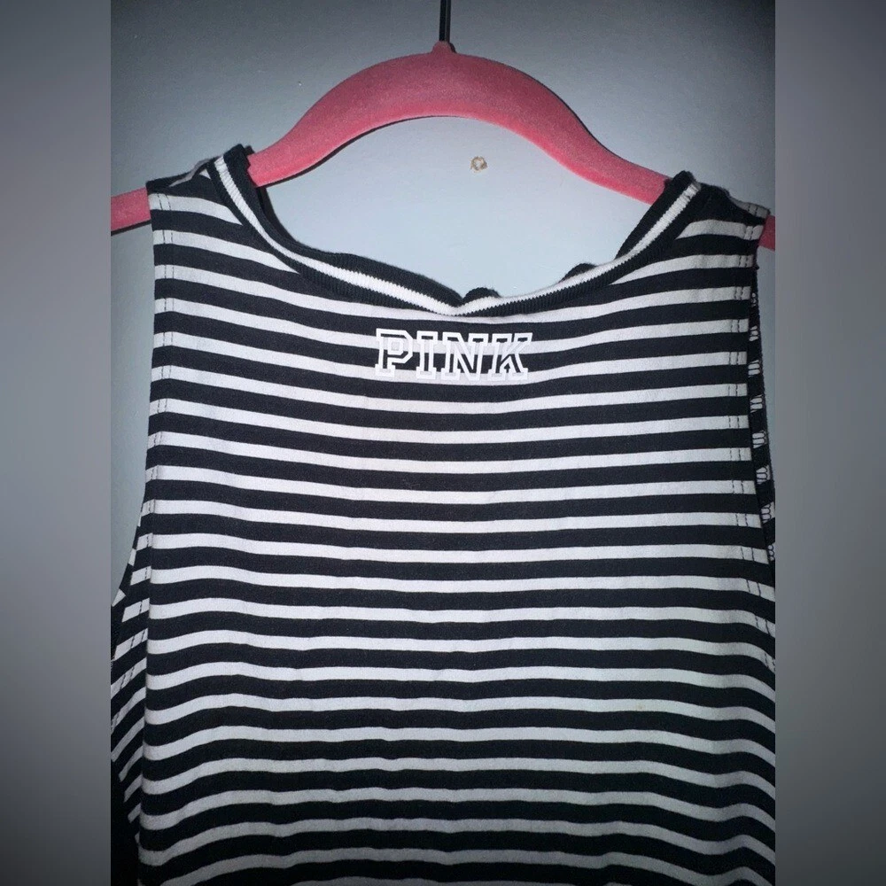 UNDERCOVER Abito skater senza maniche Victoria's Secret ROSA righe svasate nero bianco tg small