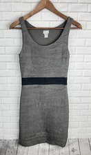 H&M dress women’s 4 olive gray ruffle bodycon tank office workwear Charmed 90s