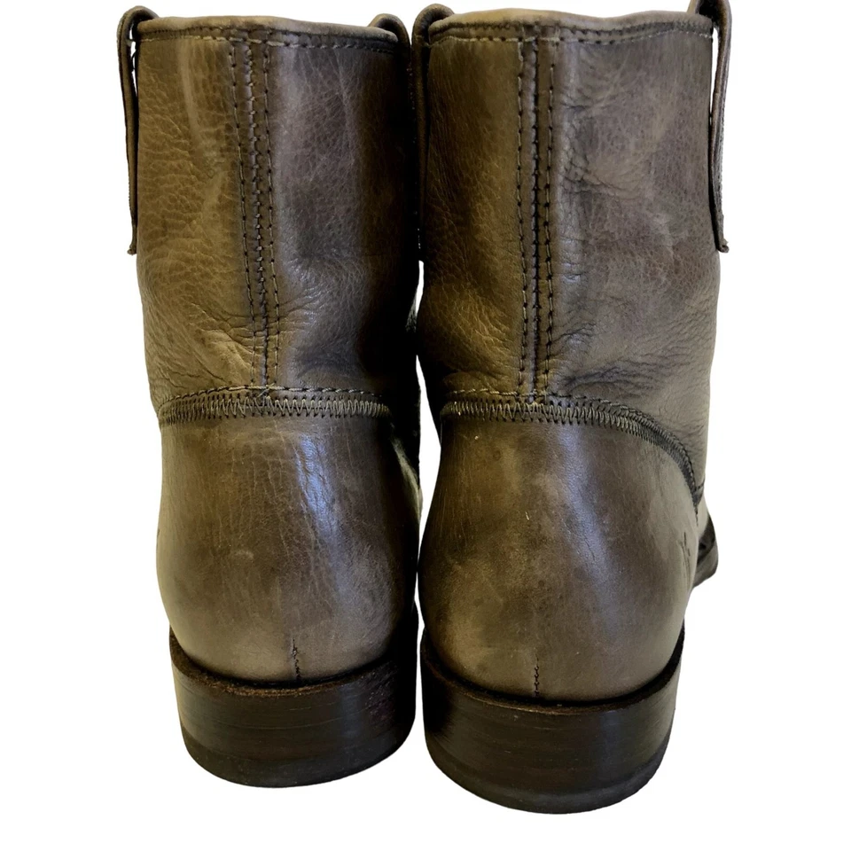 Frye $320 JAMIE STITCH Dama Gris Cuero Tirar al Tobillo Botas Cortas Zapatos 6.5 1/2 Foto 4 de 4