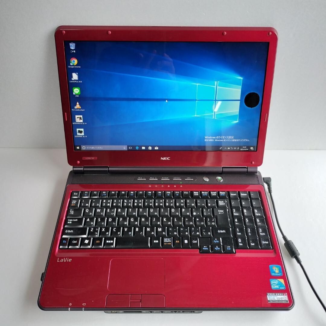 Windowsノート本体 NEC PC-LL550WJ1BW NEC PC-LL550WJ1BW LaVie NEC LaVie LL550/W Core i3-330M 2.13GHz 4GB