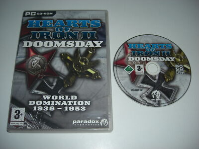 HEARTS OF IRON II 2 DOOMSDAY PC CD Rom nm World Domination 1936-1953 - FAST POST