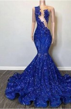 Royal Blue Mermaid Bodycon Prom Dress Size 2