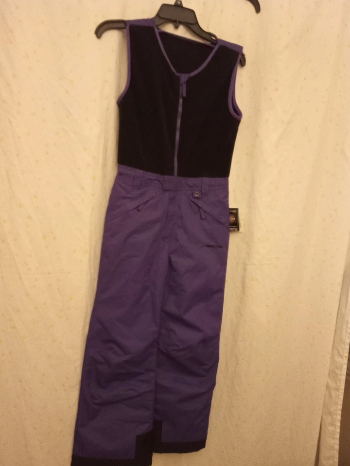 Arctix Kids Limitless 抓绒上衣围兜连体裤中号紫色 — 第 2/4 张图片