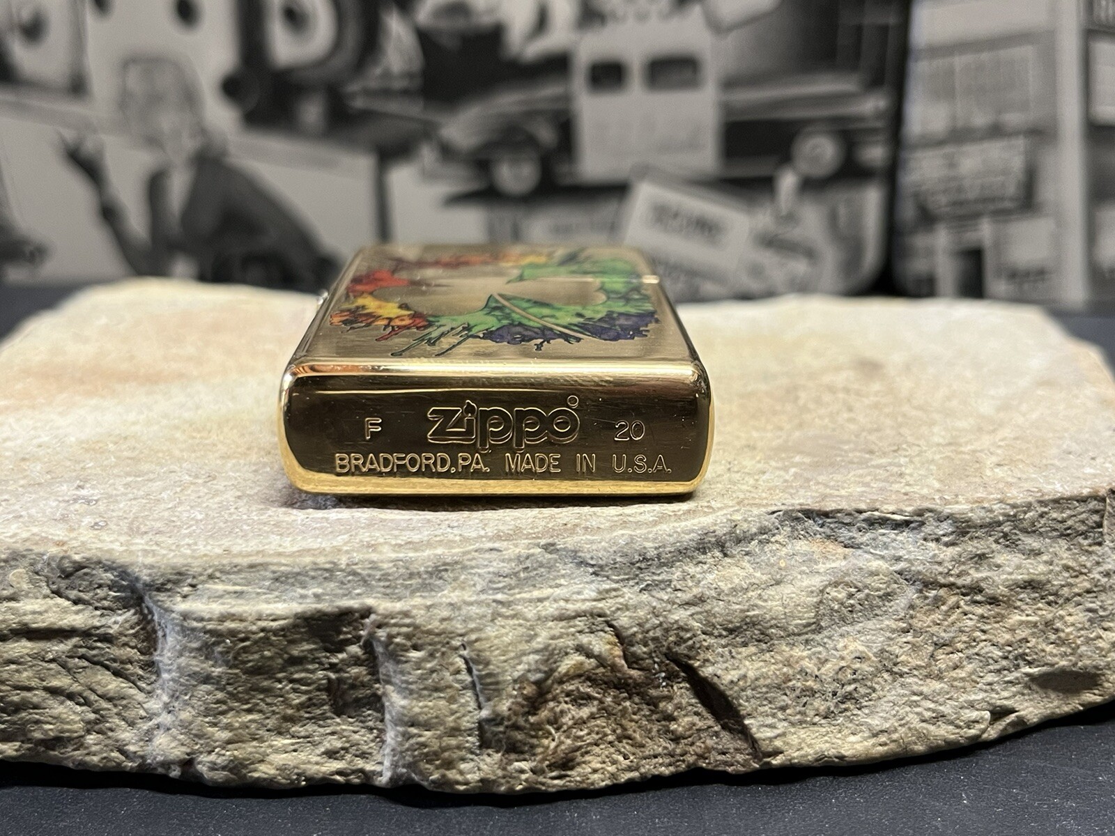 Zippo Windproof Brass Lighter with Graffiti Clover Design no/box