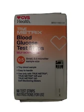 New True Metrix Blood Glucose Test Strips 50ct, Exp 2021-12-31, Self-monitoring
