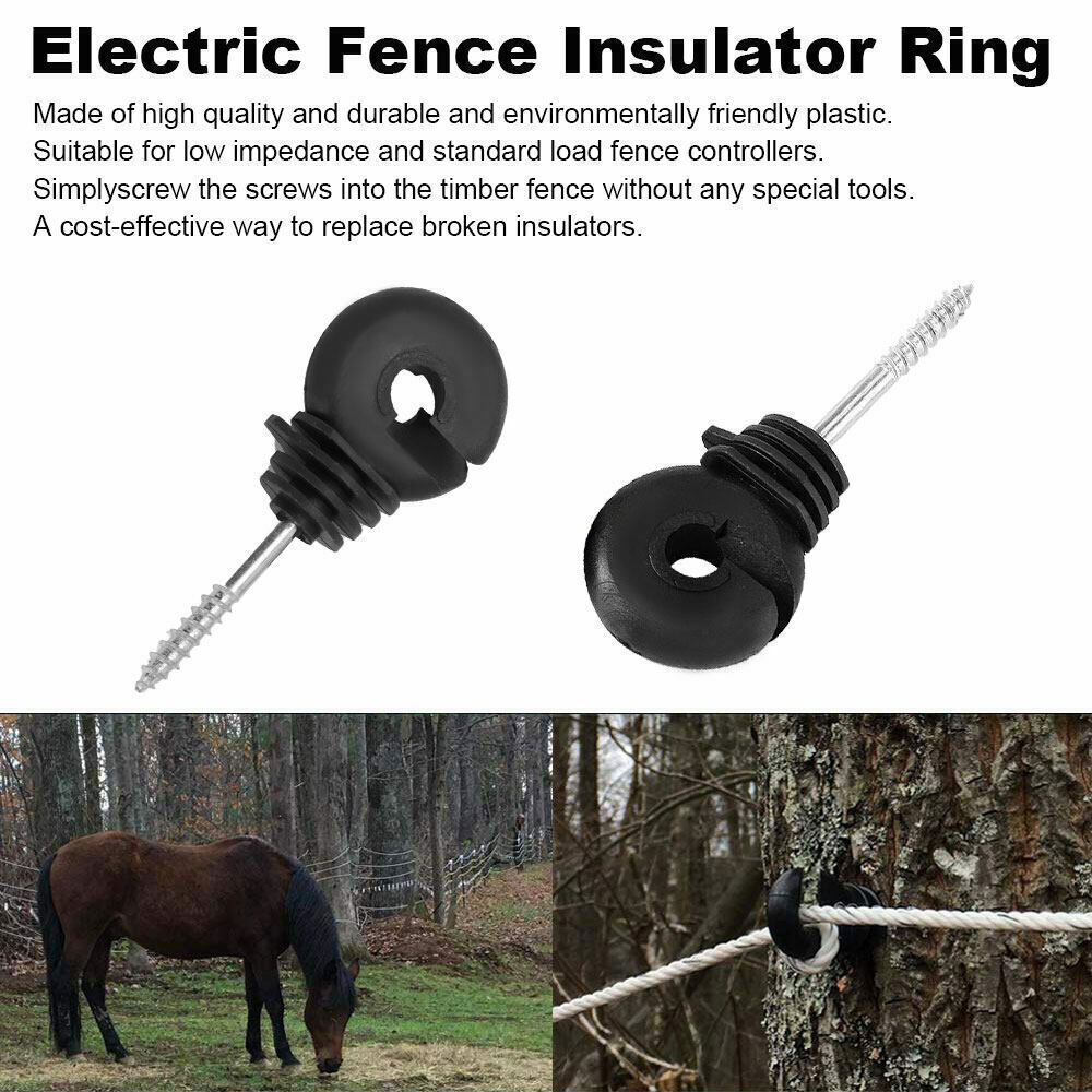 101Pcs Electric Fence Insulator Screwin Ring Fence Post Poly Wire Tape