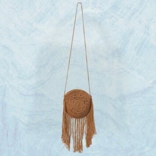 Crochet Circle Tassel Woven Bohemian Crossbody Tassel Purse - Picture 7 of 7