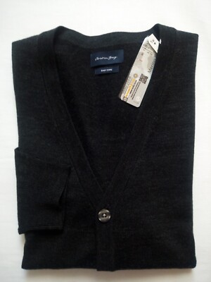 Christian Berg Herren Cardigan 3XL ca.56 Merinowolle 50% fein d.grau UVP59,99 