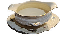 Rosenthal sansoucci Elfenbein Blumendekor Goldrand Soßenterrine Sauciere