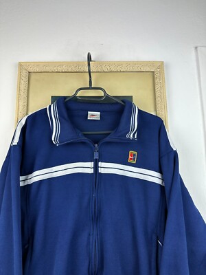 Vintage Nike Court Jacket Track Top Rare Blue Mens Andre Agassi