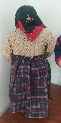 Coppia Bambole Antiche Anni 30 Stoffa Yvonne Spaggiari, Boudoir dolls tipo Ravca - Foto 8 di 13