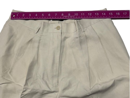 NUOVO! Pantaloncini da golf Ashworth Buttery morbidi stile vintage pieghettati taglia 14 crema cachi - Foto 6 di 8