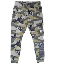 Ecko Unltd Men  s Fleece Jogger Pants Olive Combat Camo Elastic - EO12G643T