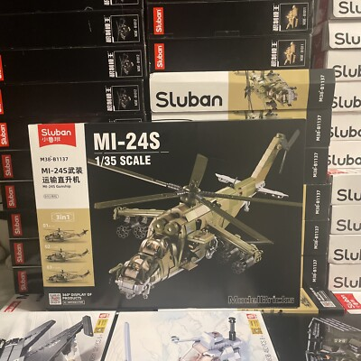 #ad #ad Mil Mi 24 Hind Gunship Helicopter Military Building Blocks Bricks NEW IN BOX $39.99