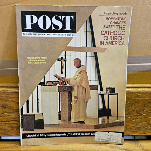 Saturday Evening Post Magazine November 28 1964 Benedictine Monk Catholic Church - Picture 2 of 5