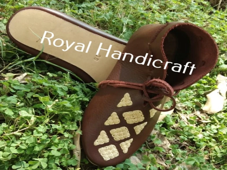 Roman Leather lace Embroidery Shoes Pair Leather Turn Shoes New - Image 3 of 4