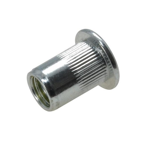 Large Flange Splined Body Nutsert Metric Coarse Rivnut Insert Zinc