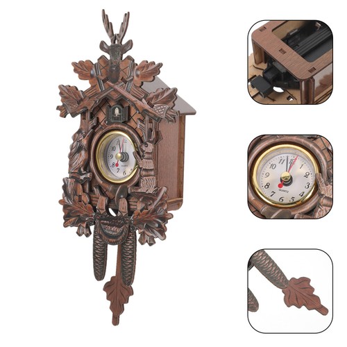 Orologio Da Parete In Legno A Forma Di Cucù Con Pendolo, 12,9x23,1x5,5 Cm, Silenzioso, Per Camera Bambini, Cucina E Soggiorno (batteria AA Non Inclusa)