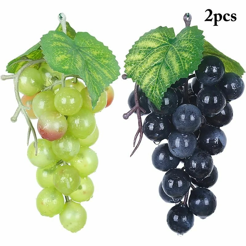 Artificial Fruit Grapes Plastic Fake Leaves Home Garden Food Photography  Props | eBay