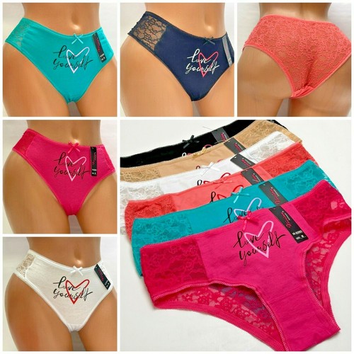 6 BIKINI descarados Mujeres Adolescentes Camisetas ALGODÓN Ropa Interior Encaje S-XL | eBay