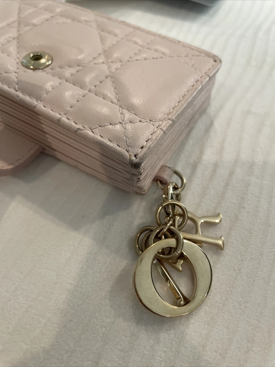 Lady Dior 5-Gusset Card Holder Biscuit Patent Cannage Calfskin