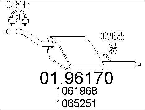 Silencieux arrière acier renforcé pour Ford Focus I Turnier 1.6 16V