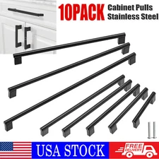 10Pack Matte Black Kitchen Cabinet Pulls Stainless Steel Drawer T Bar Handles
