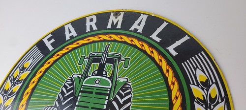 Vintage Farmall International Harvester Sign - Porcelain Gas Tractor Dealer Sign - Picture 7 of 14