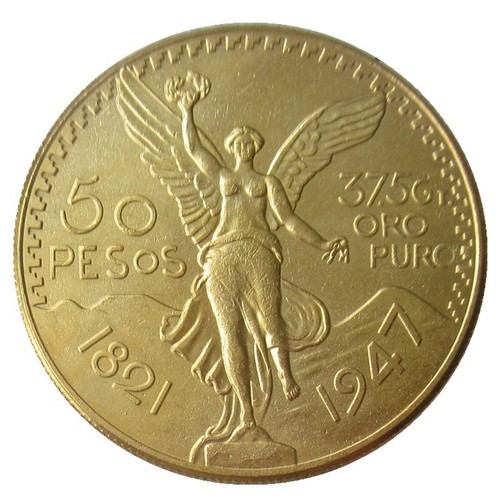 Mexican 50 Pesos Münze – Centenario Gedenkmünze 1821-1947 | Sammlermünze Mit Display-Etui | Für Münzliebhaber & Historien-Fans