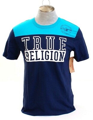 True Religion Blue Short Sleeve Tee Shirt T-Shirt Men's NWT