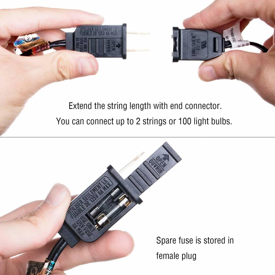 50FT-G40 Guirlande lumineuse globe 50 ampoules, G40-50DENG-BLK-2, 250.00watts - Image 4 of 4