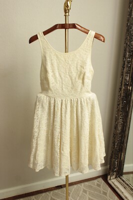 Urban Outfitters Pins and Needles Off-White Cream Lace Low Back Dress Size  6 | eBay