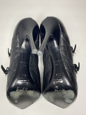 $1175 Christian Dior City Black Cannage Quilted Boot Buckle